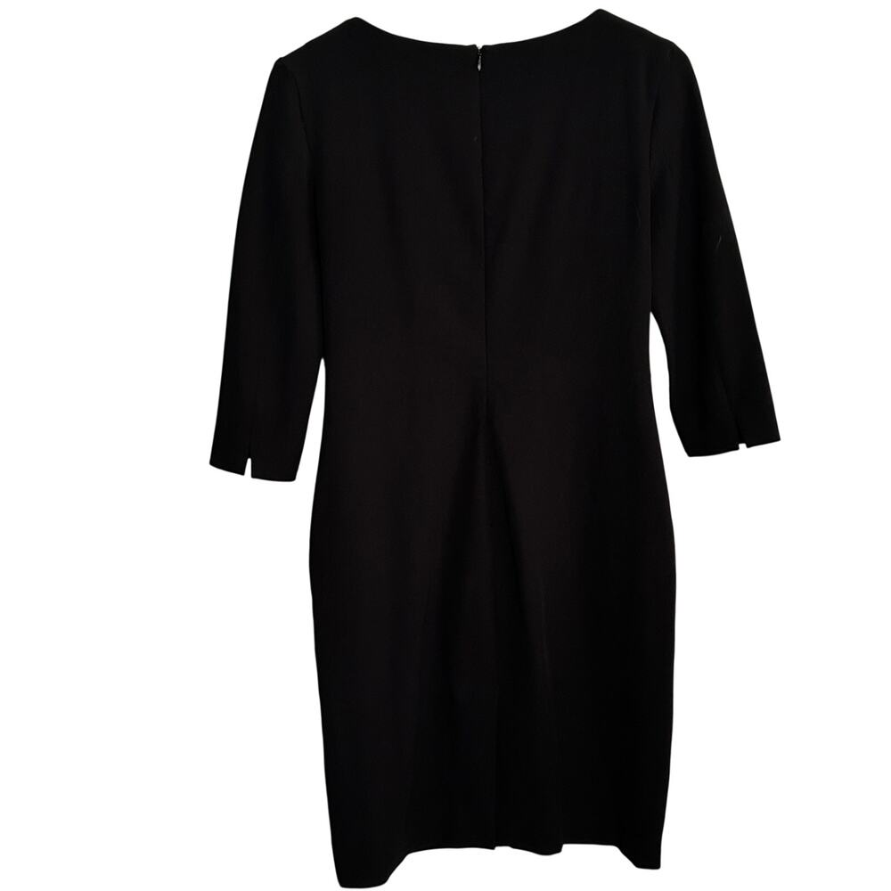 MM Lafleur Etsuko Dress 14 Black Sheath Academia Career Stretch Quiet Luxury - Picture 6 of 7